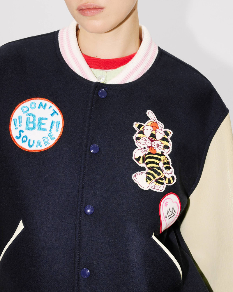 'KENZO Badges' oversized varsity blouson in wool 6