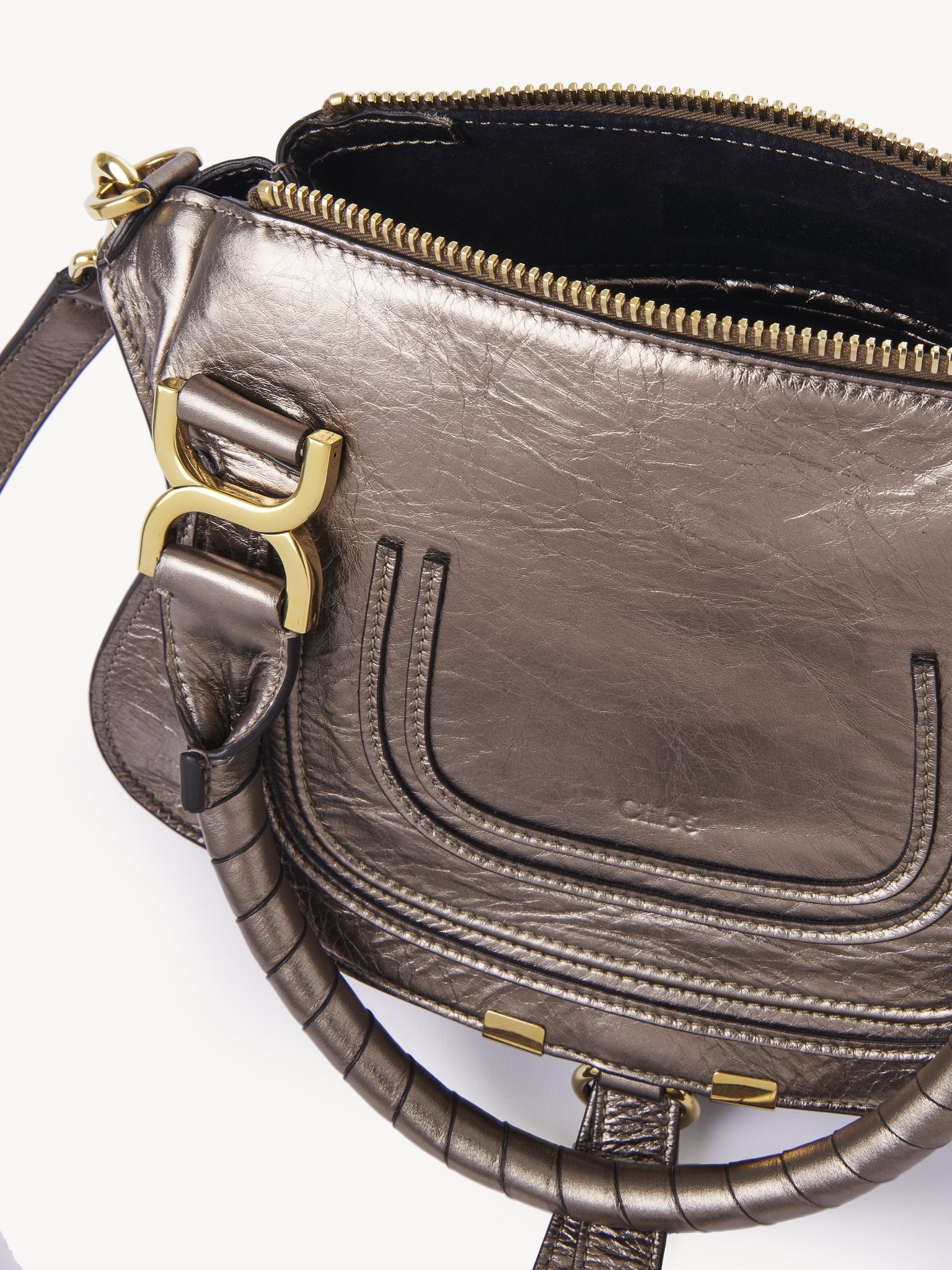 SMALL MARCIE BAG IN METALLIZED LEATHER - 5