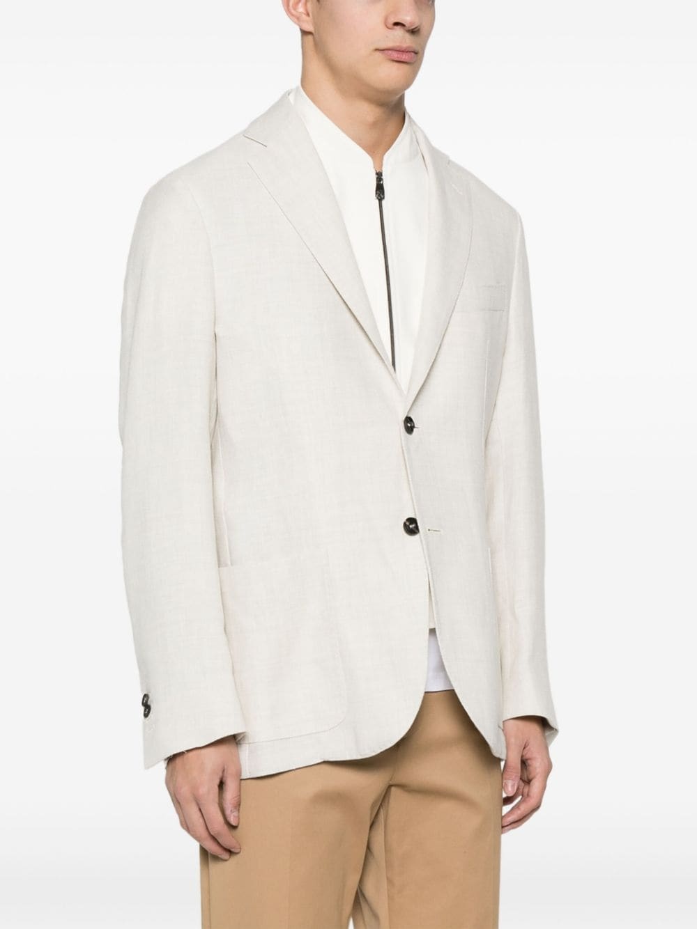 single-breasted layered blazer - 3