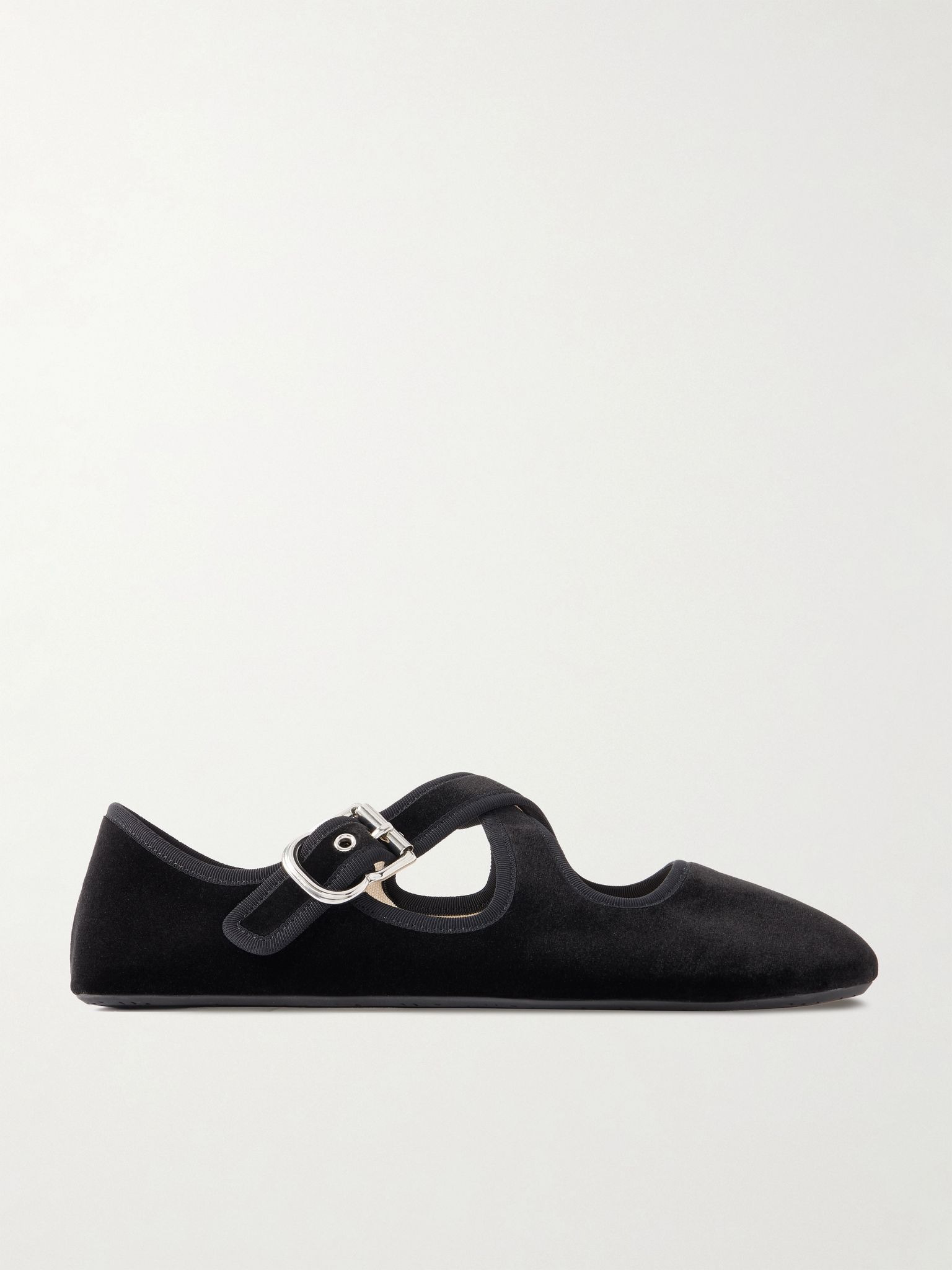 Criss Cross velvet ballet flats Black - 1