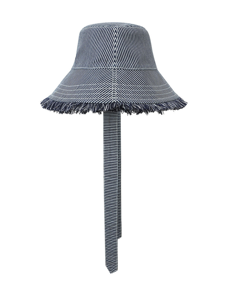 STRIPE DENIM BUCKET HAT 3