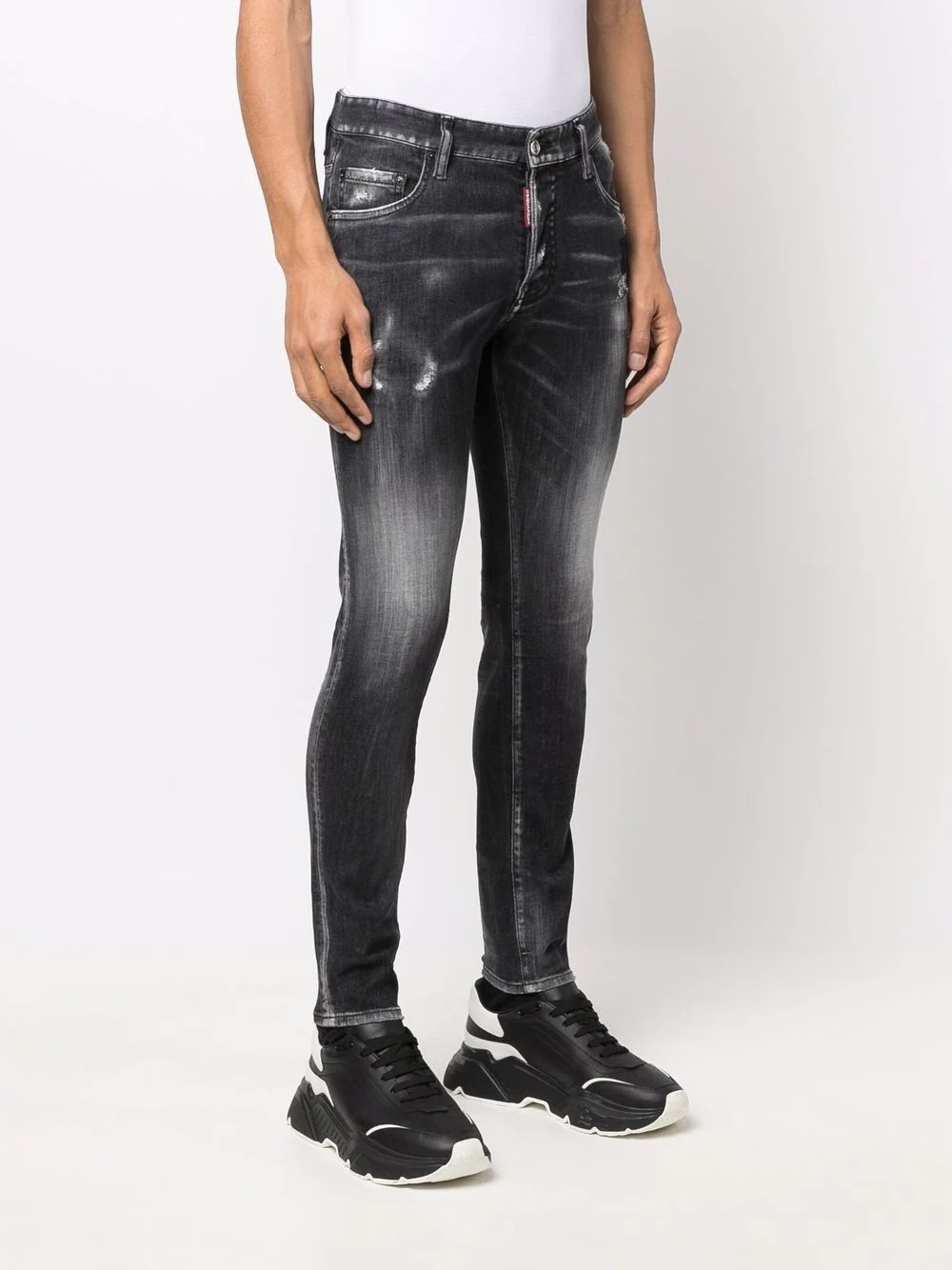 distressed-effect skinny jeans - 3