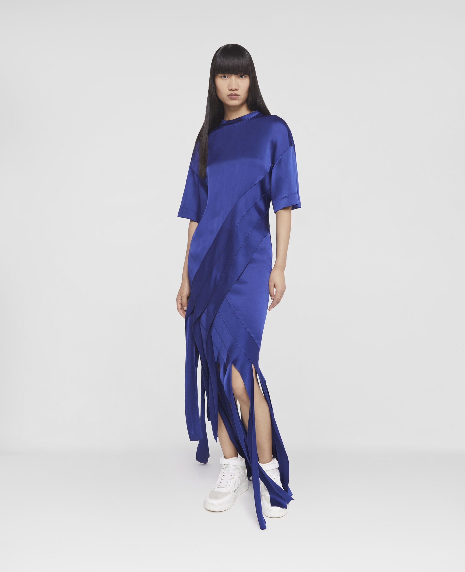 Satin Strips Midi Skirt - 2