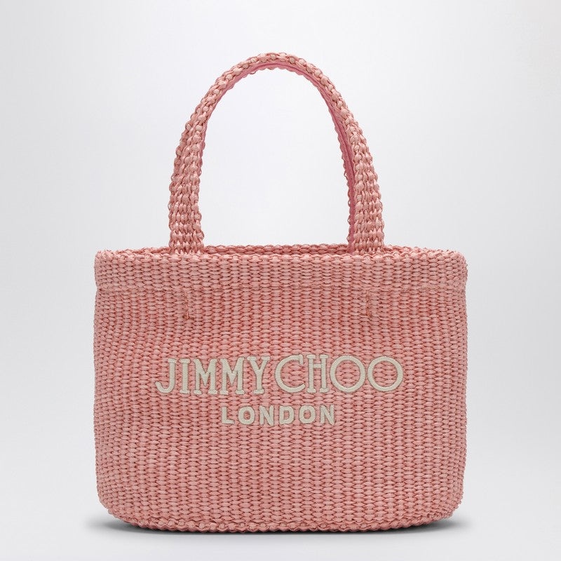 Jimmy Choo Small Beach Tote East-West In Pink Rafia Women - 1