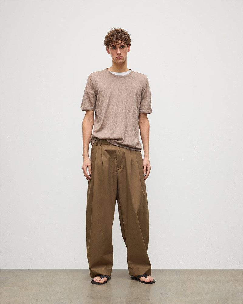 Johnstons of Elgin Boyd Light Brown Superfine Cashmere T-Shirt outlook