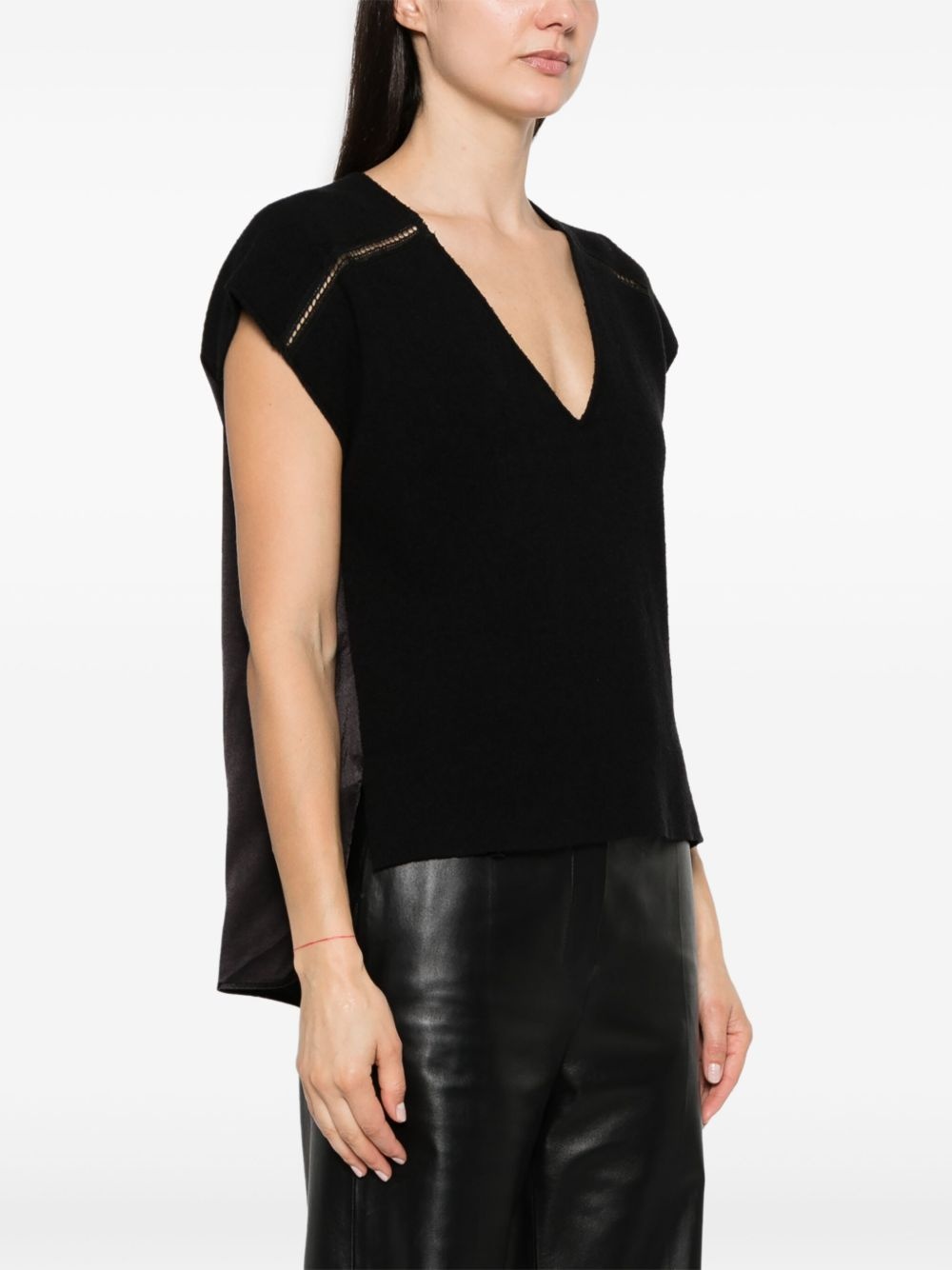 Hybrid V-neck top - 3