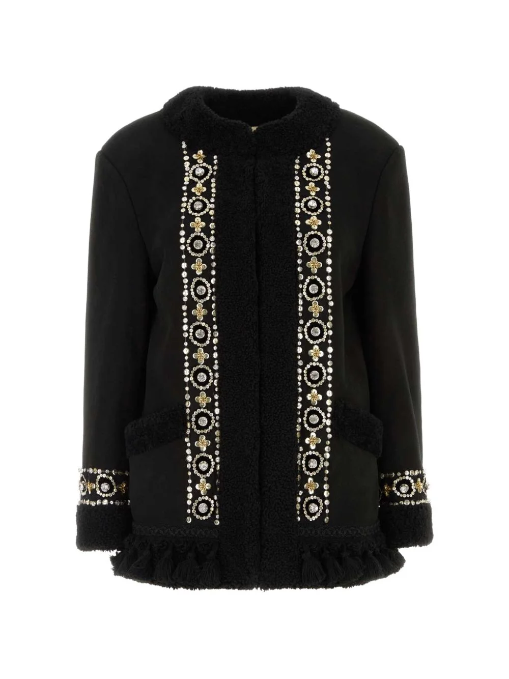 embellished-detail coat - 1