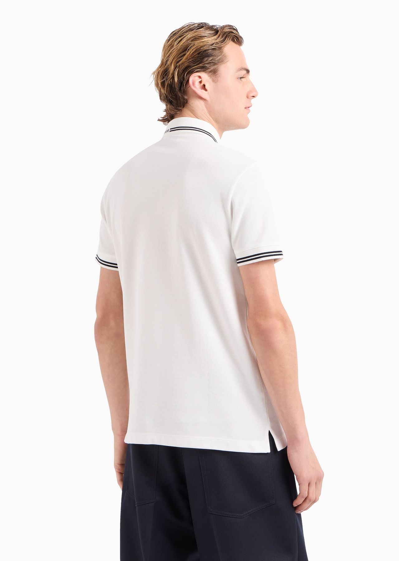 Jersey polo shirt with placed logo - 5