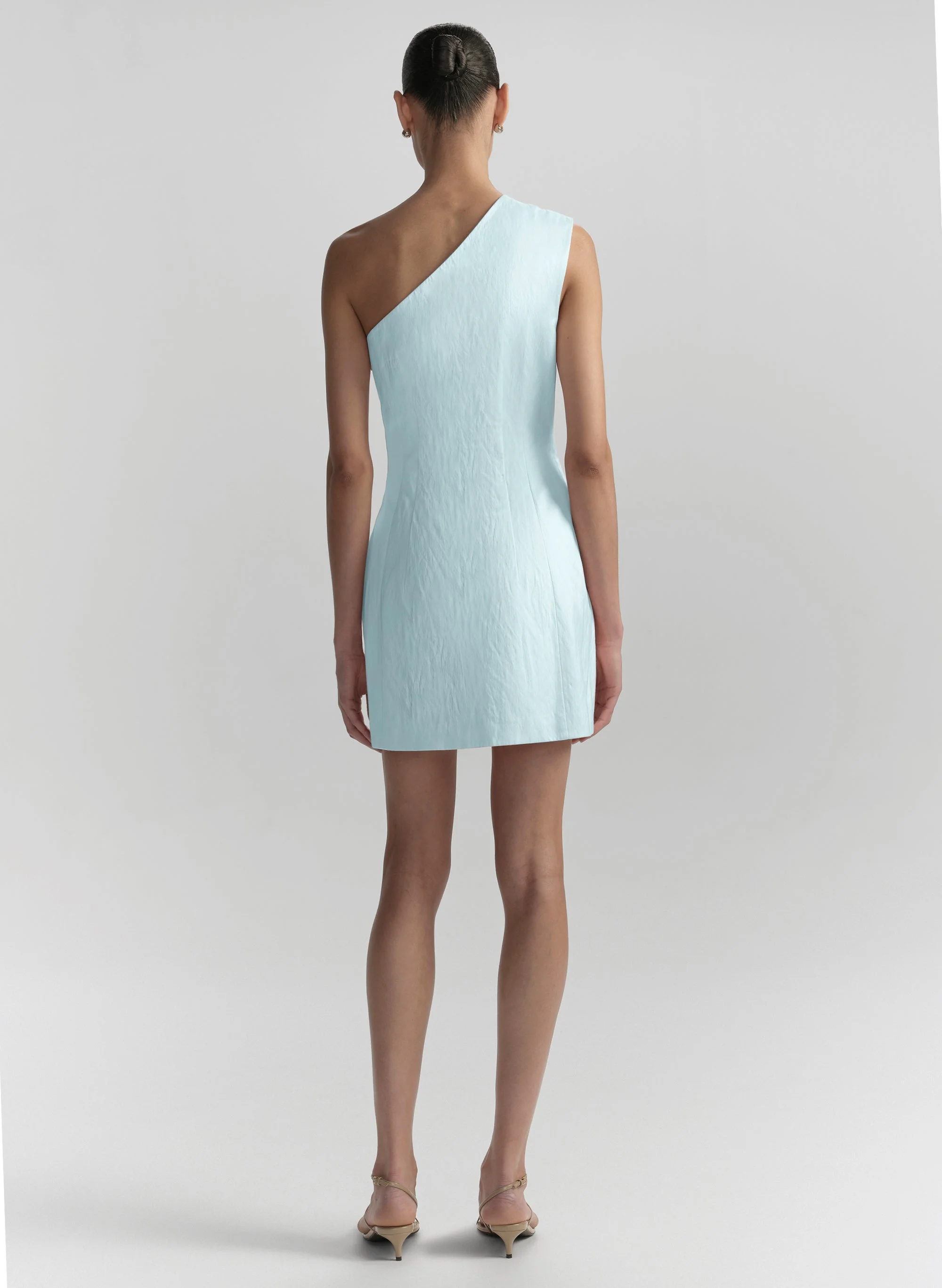 Naya One Shoulder Satin Mini Dress - 1