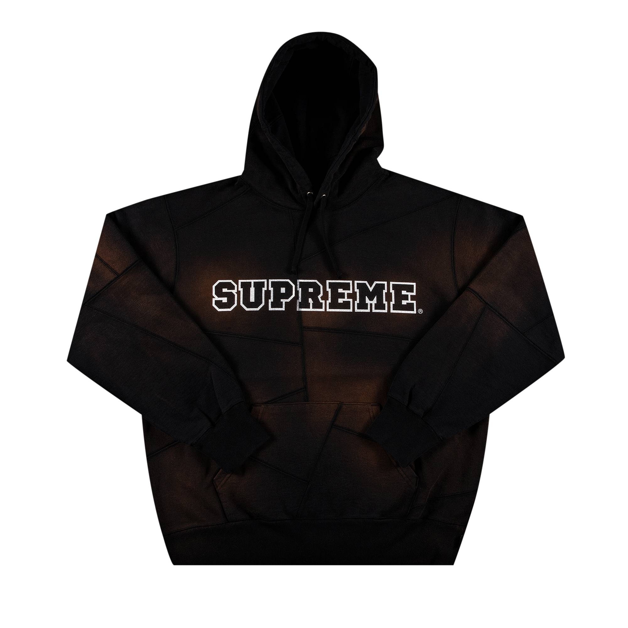 Supreme Patchwork Hooded Sweatshirt 'Black' - 1