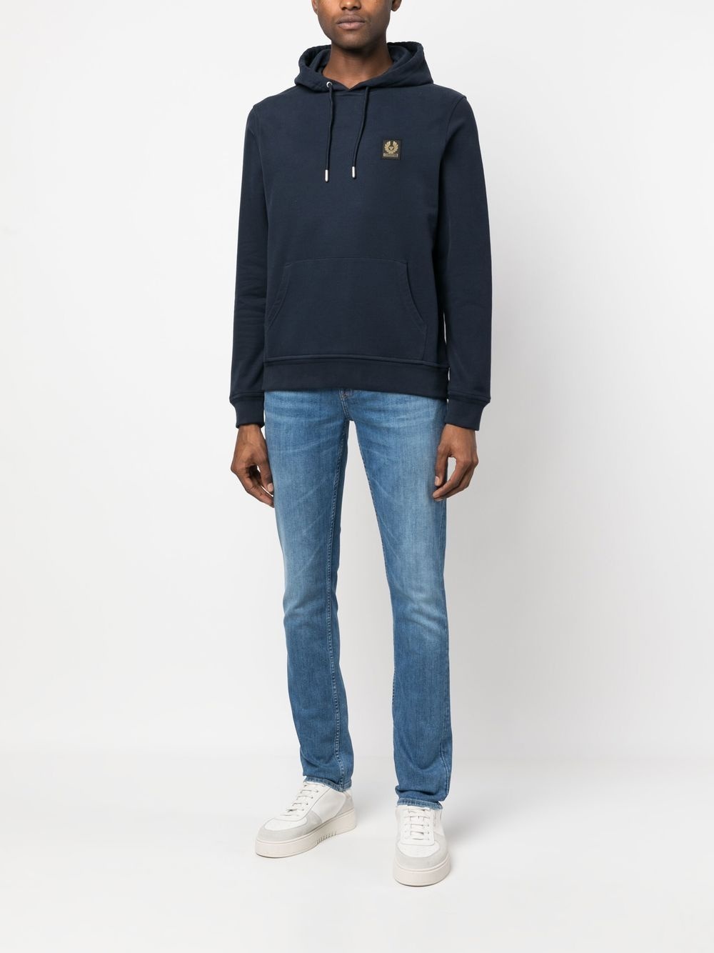 logo-patch cotton hoodie - 2