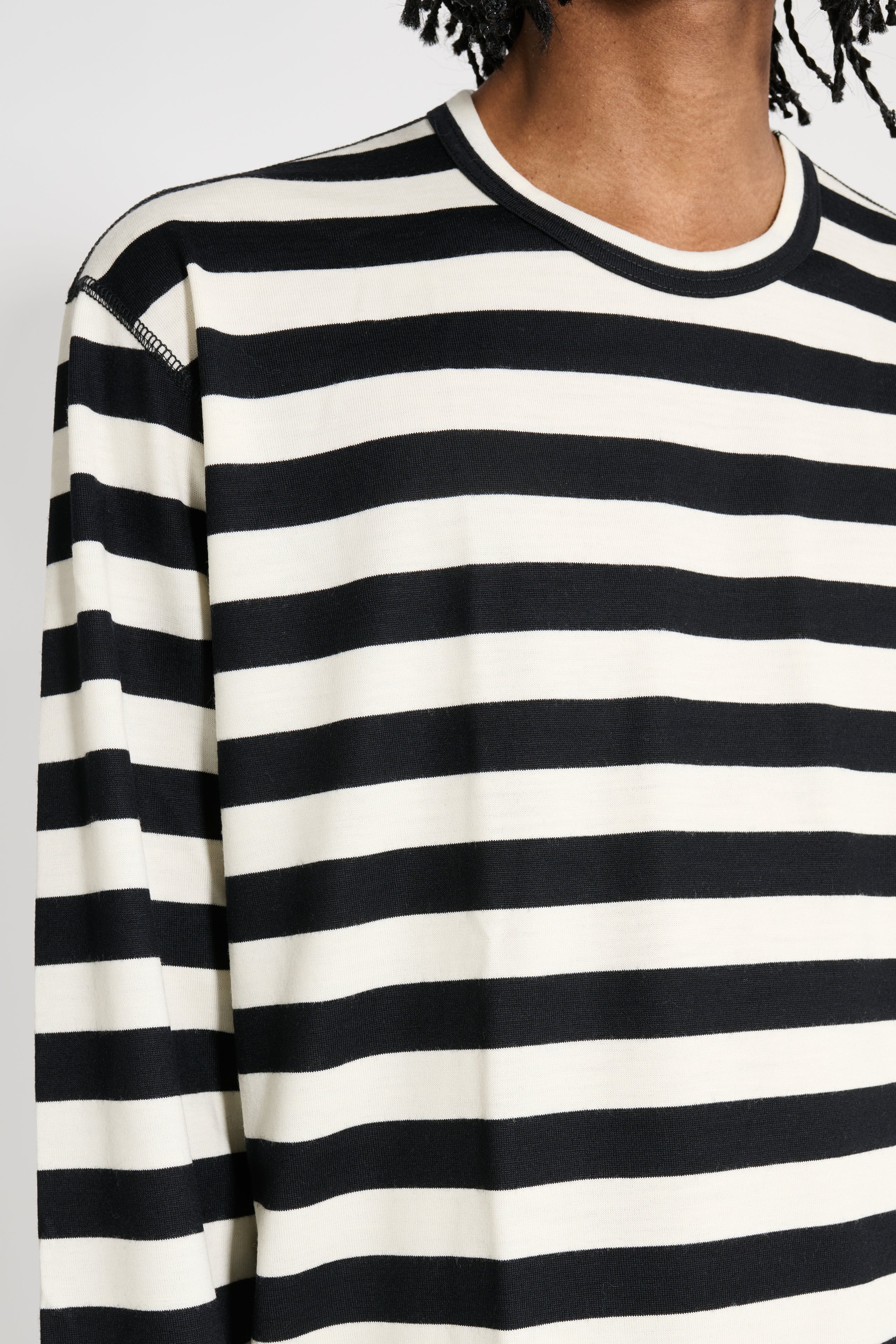 JUNYA WATANABE MAN STRIPED LONG SLEEVE T-SHIRT BLACK / WHITE - 5