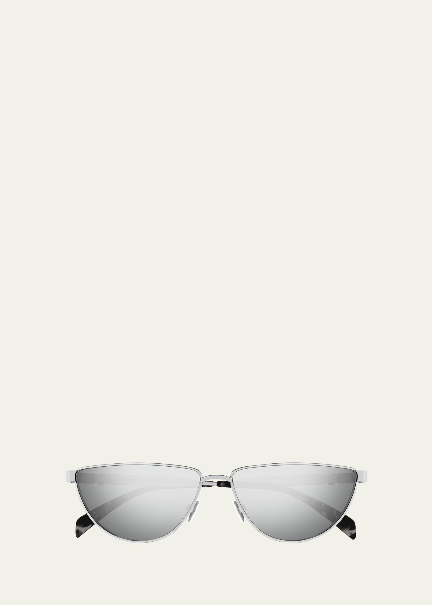 Mirrored Metal Cat-Eye Sunglasses - 1