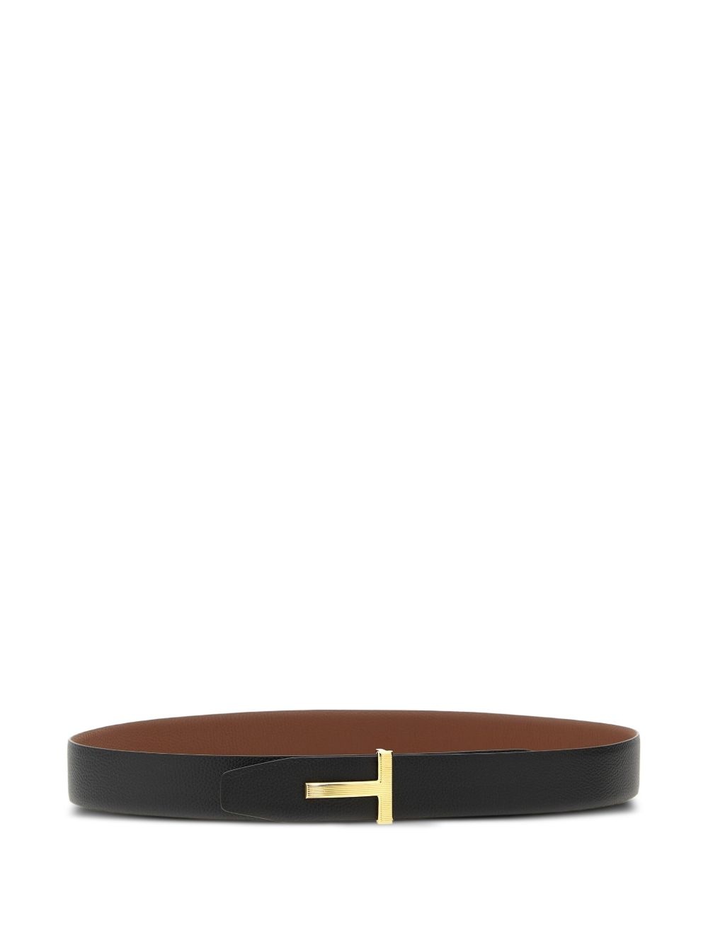 logo-buckle reversible belt - 3