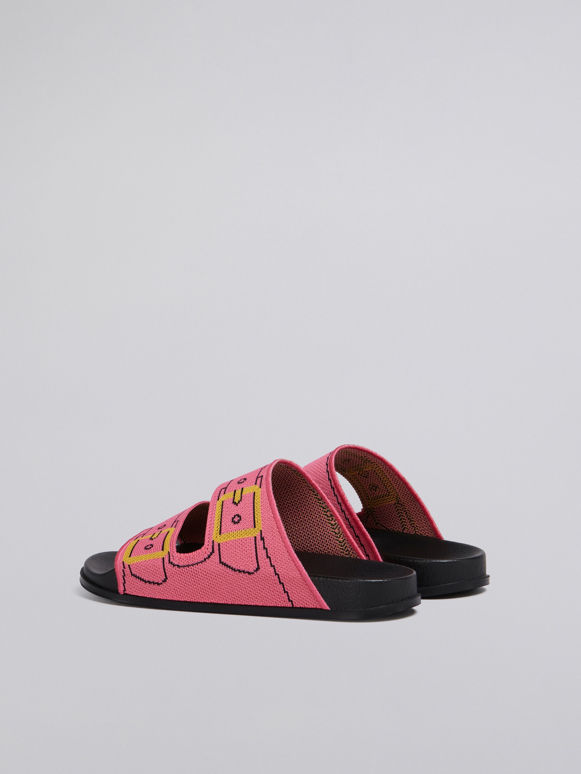 PINK TROMPE L'ŒIL JACQUARD TWO-STRAP SLIDE - 3