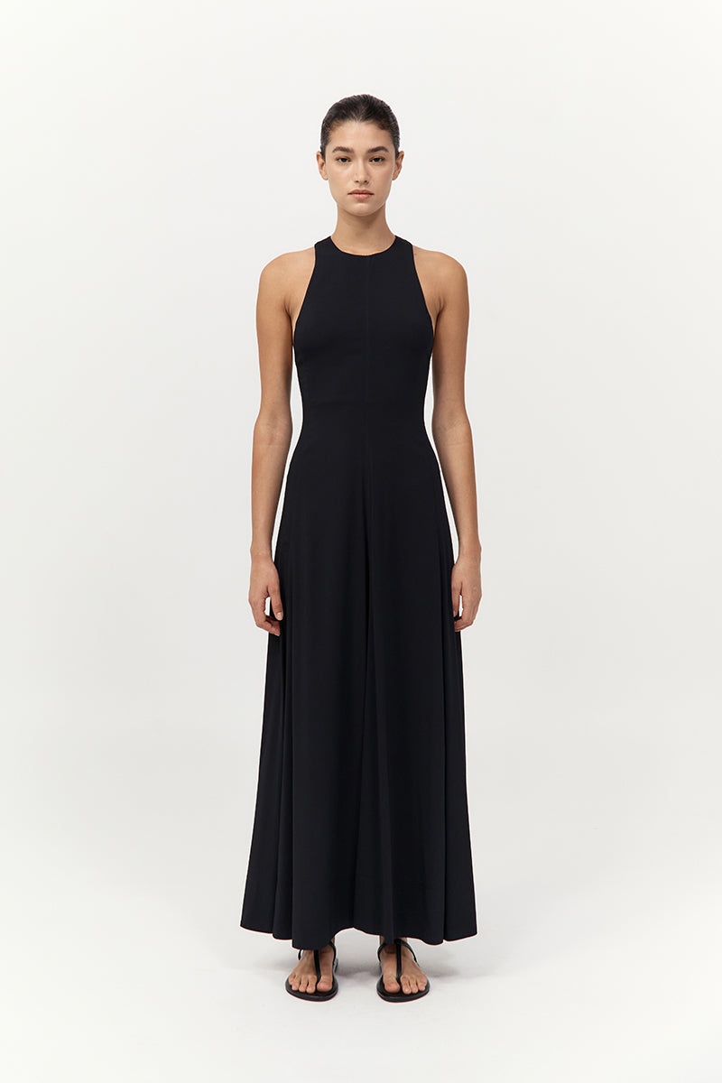 Cut Away Maxi Dress - Black - 2