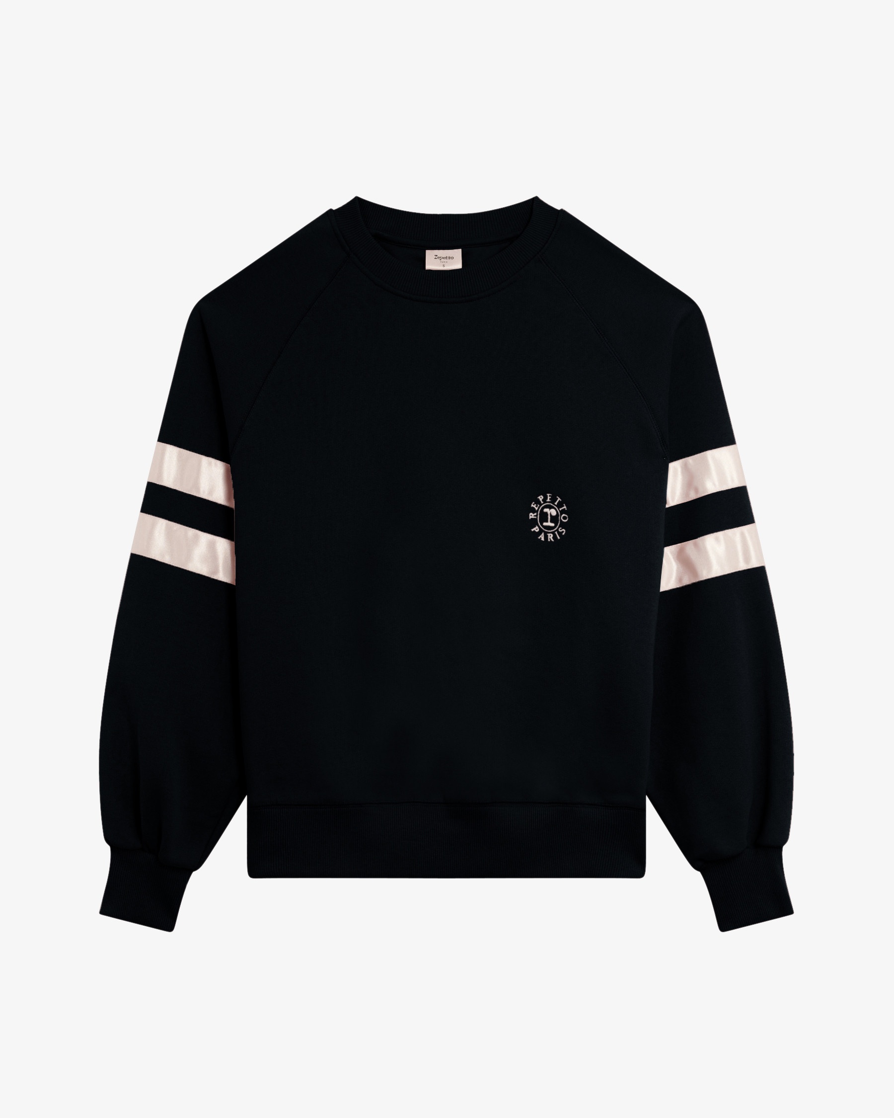 Brushed fleece sweatshirt with satin bands - 1