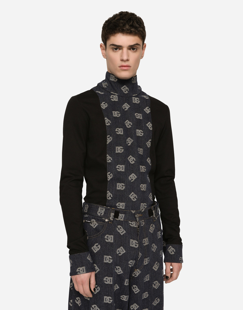 Dolce & Gabbana High-necked T-shirt with jacquard DG details outlook