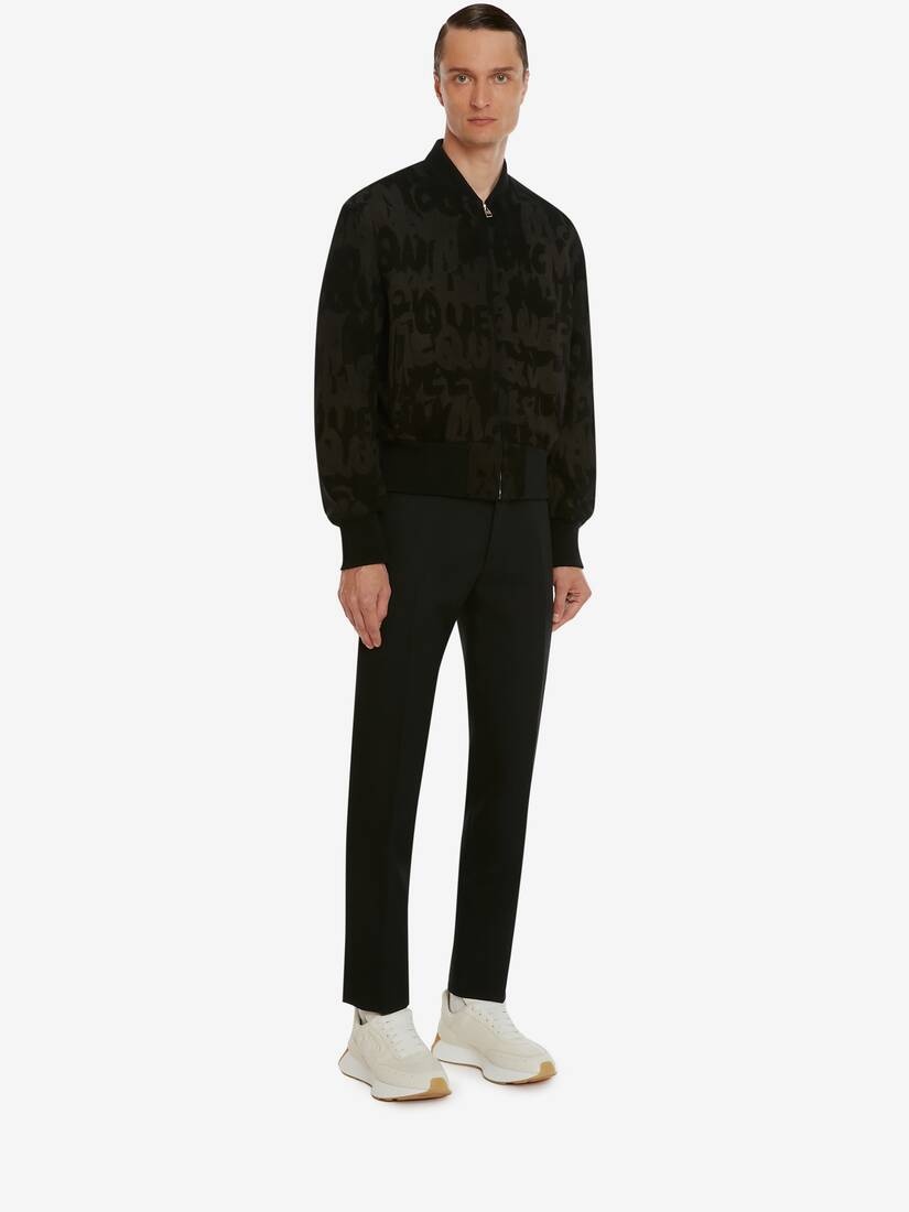 Men's Tailored Cigarette Trousers in Black - 3