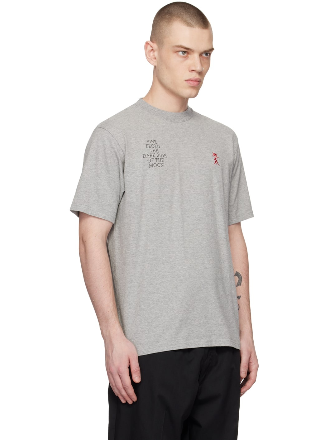 Gray Embroidered T-Shirt - 2