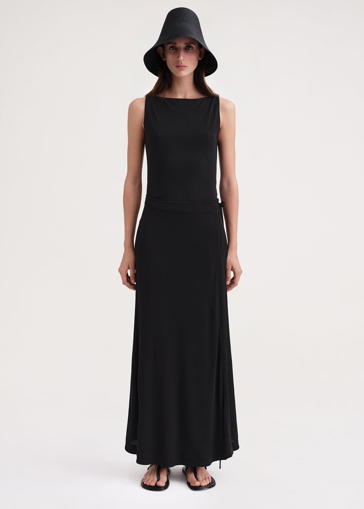 Sleeveless boat neck top black - 2