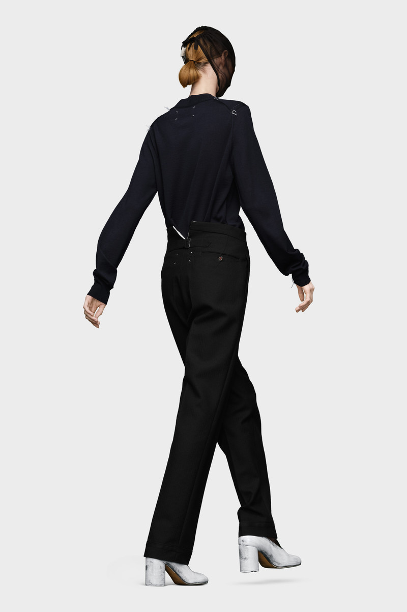 Herringbone Wool Pleated Trousers 4