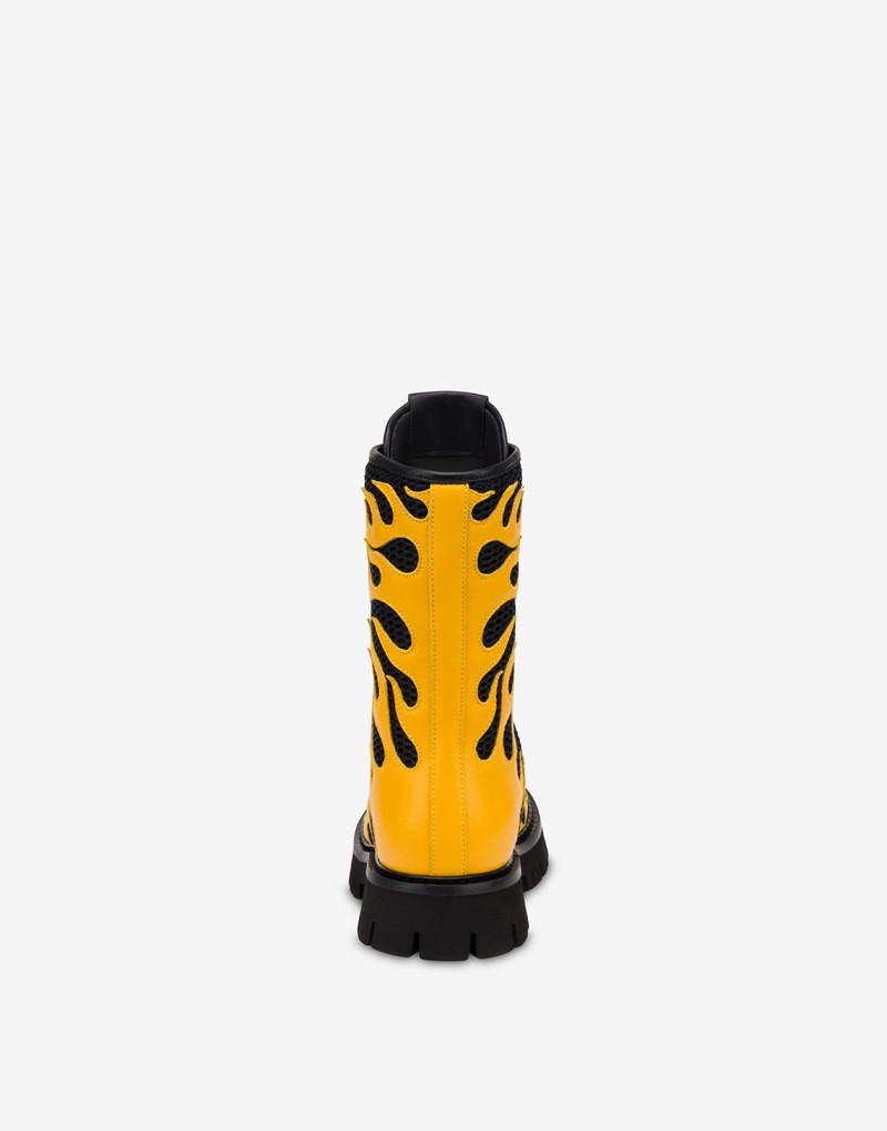 Moschino FLAMES MESH COMBAT BOOTS outlook