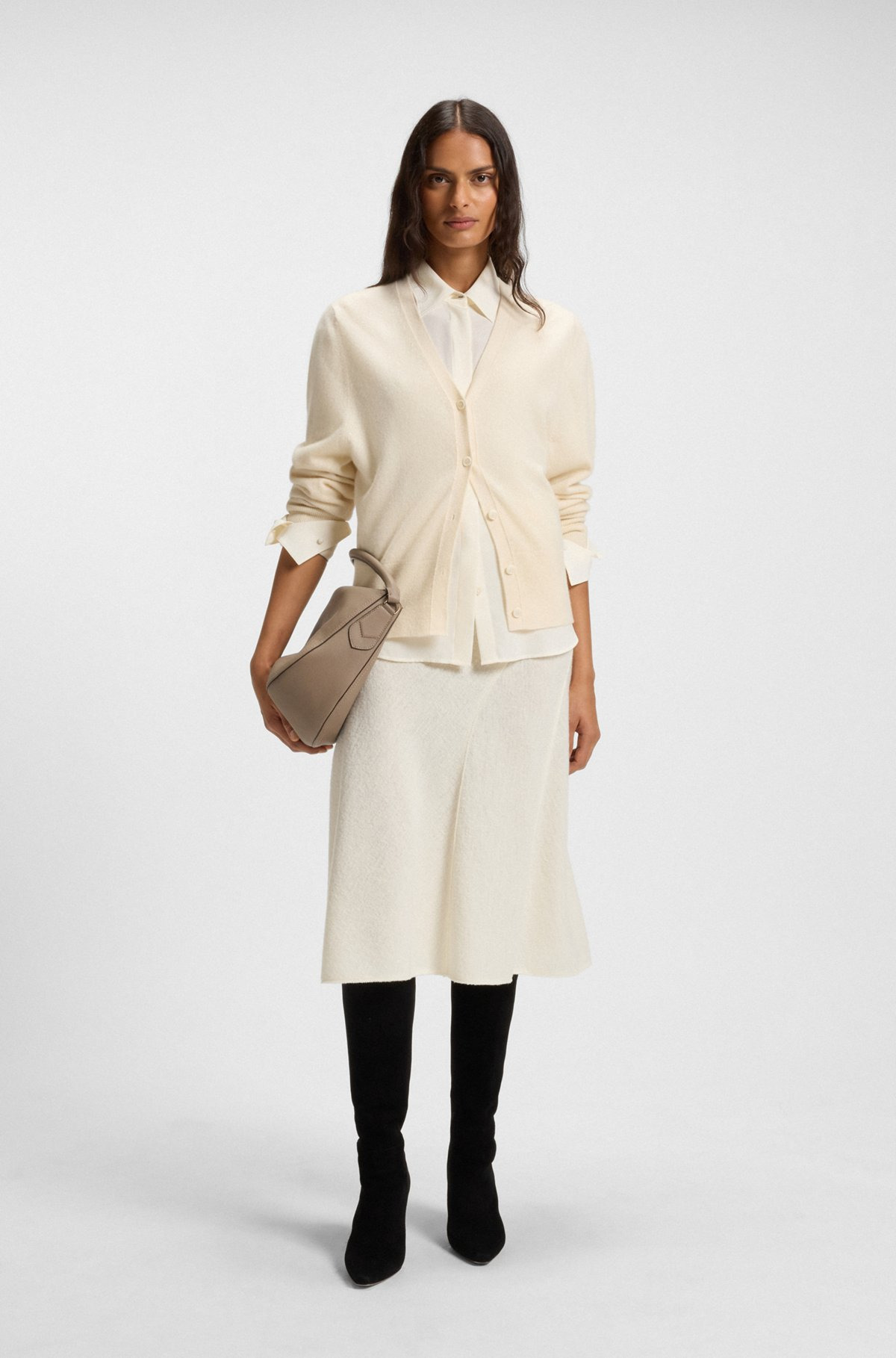 A-LINE SKIRT IN BOILED WOOL - 3