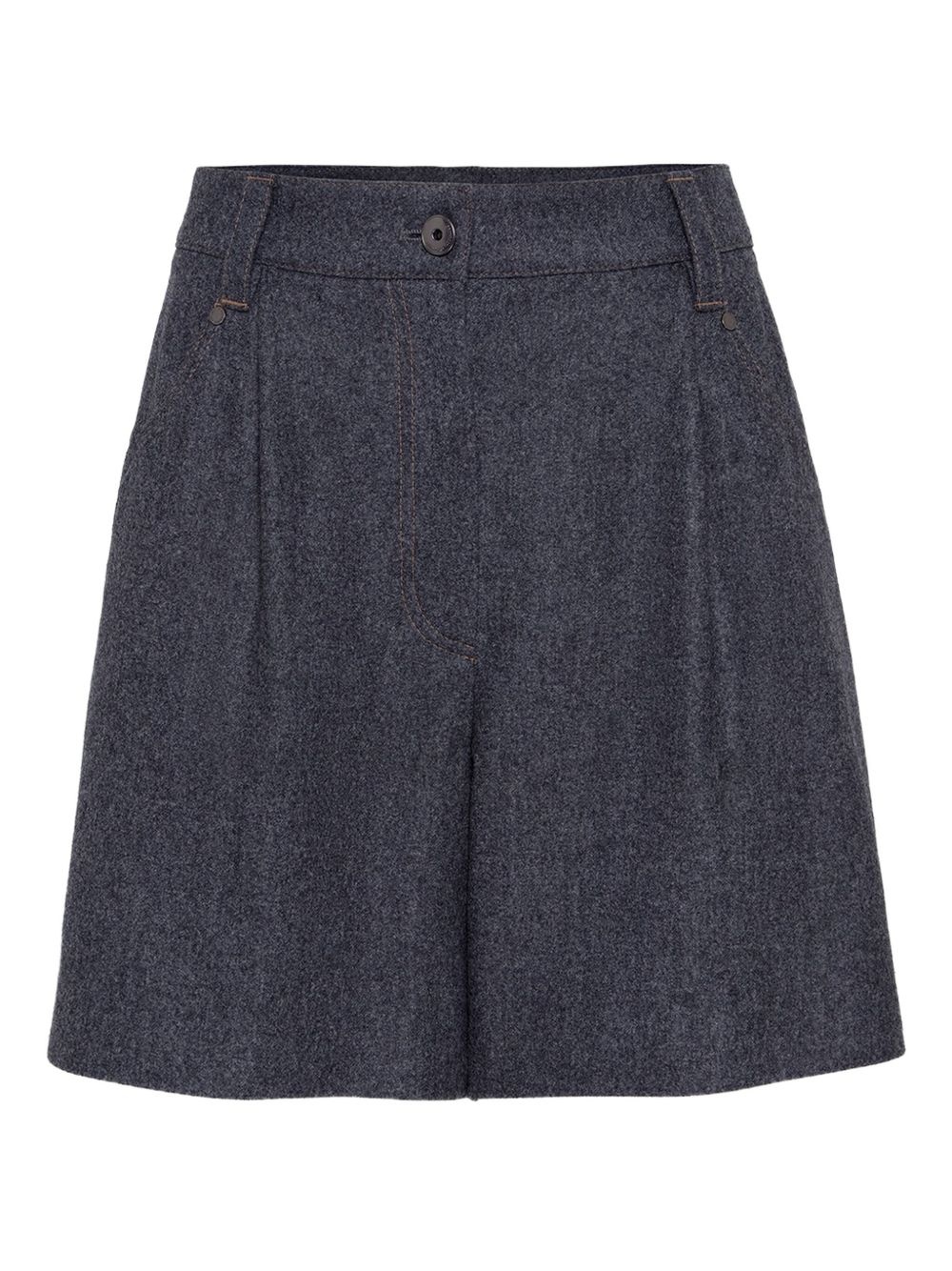 virgin wool knee-length shorts - 6