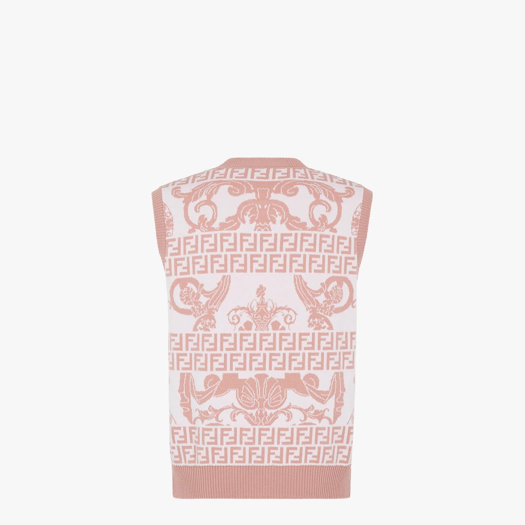 Fendace pink wool gilet - 2