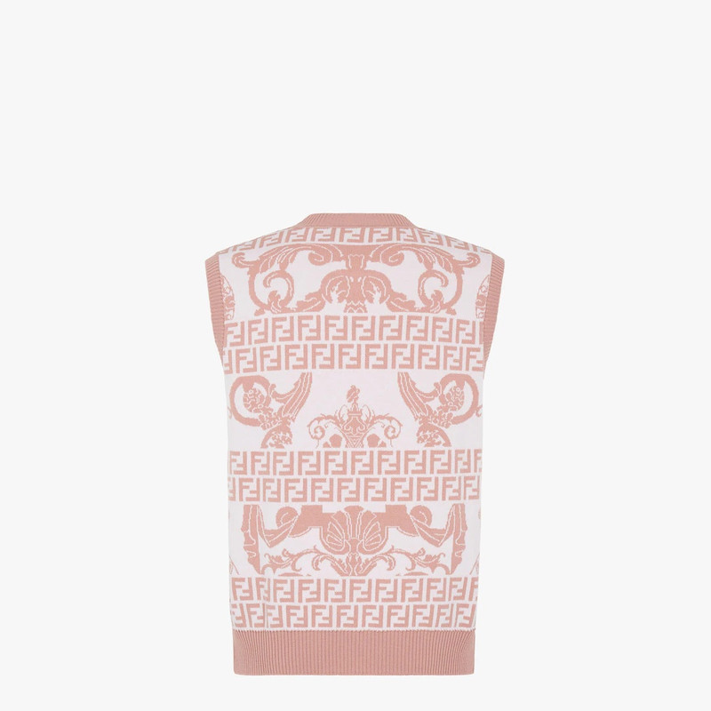 Fendace pink wool gilet 2