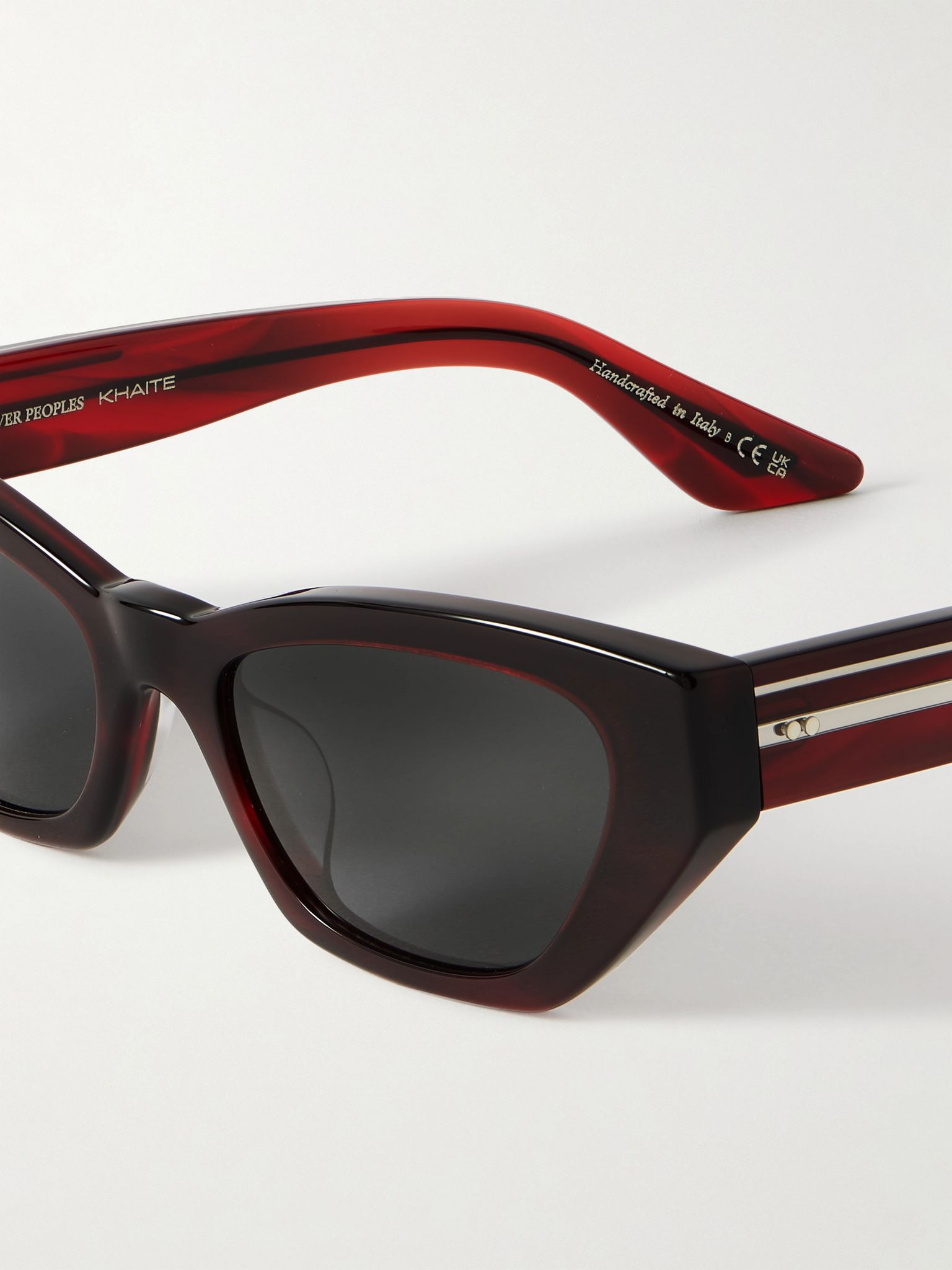+ Khaite 1961c cat-eye acetate sunglasses Burgundy - 4