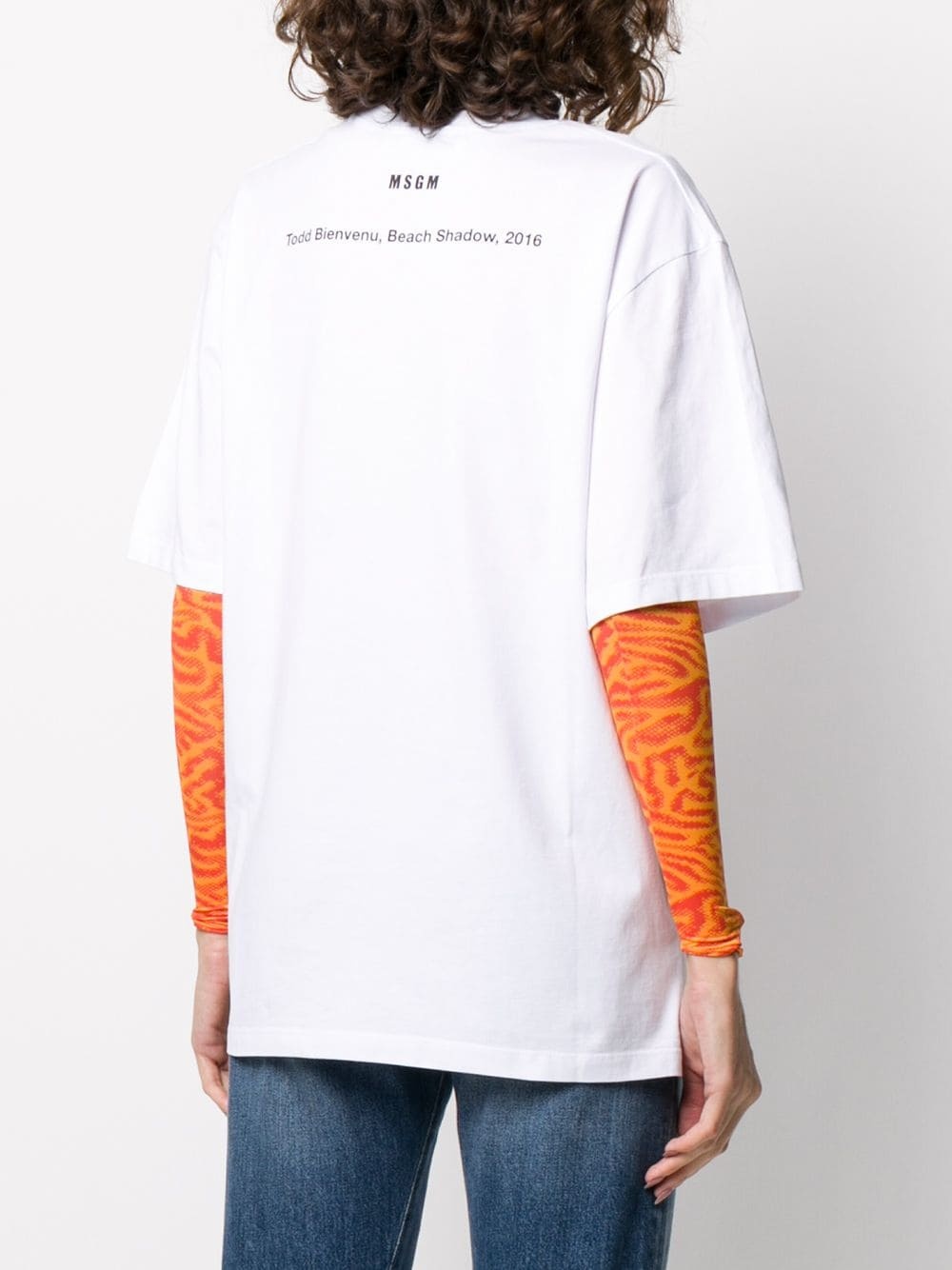 sun bathing-print boxy T-shirt - 4