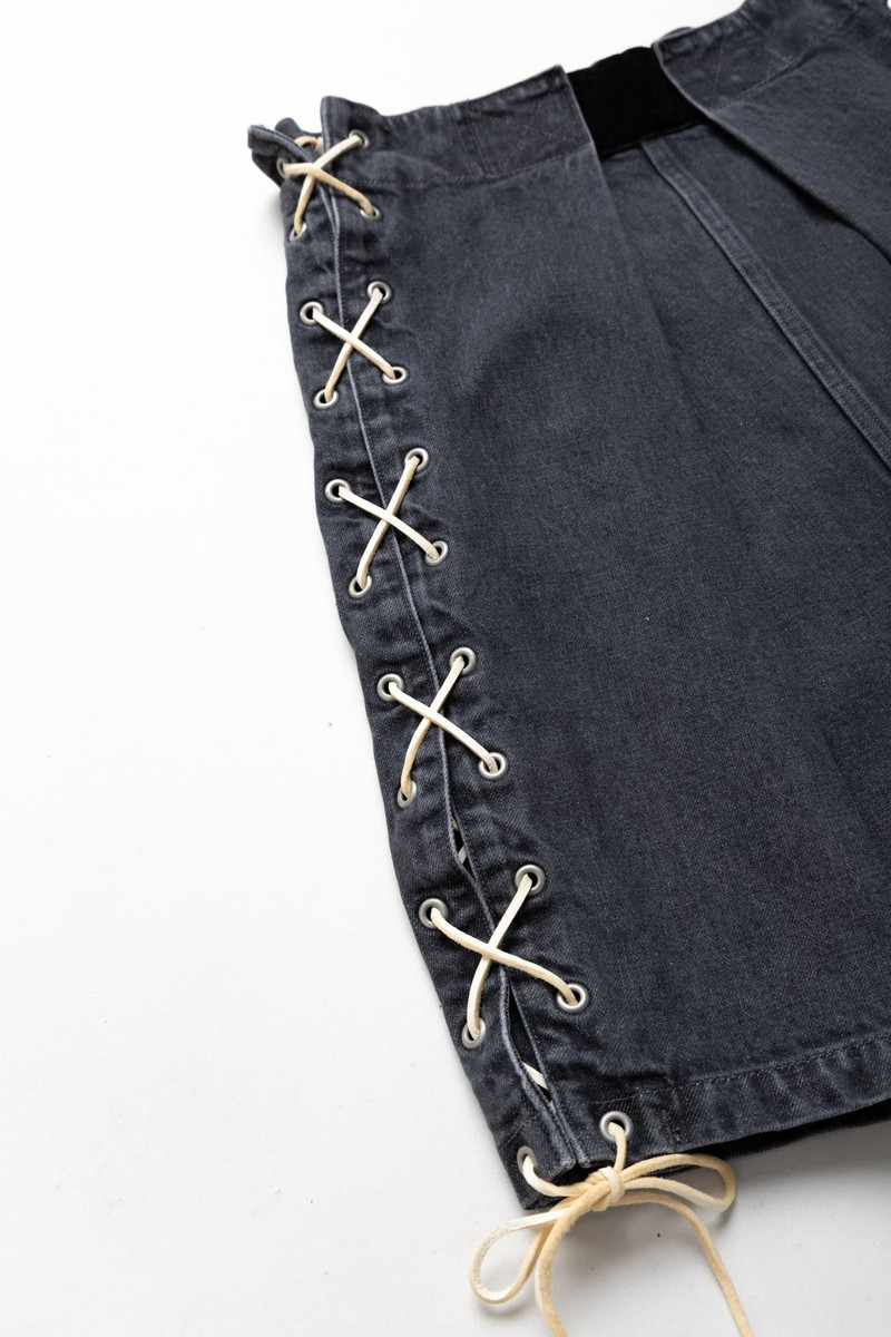 14oz Black Denim EASY RANCH GO Shorts - Faded Black 8