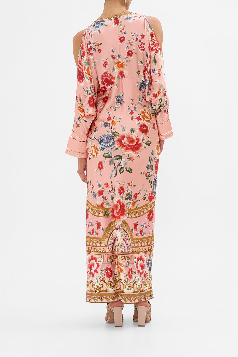 PLUNGE NECK DRAPED SHOULDER DRESS - 3