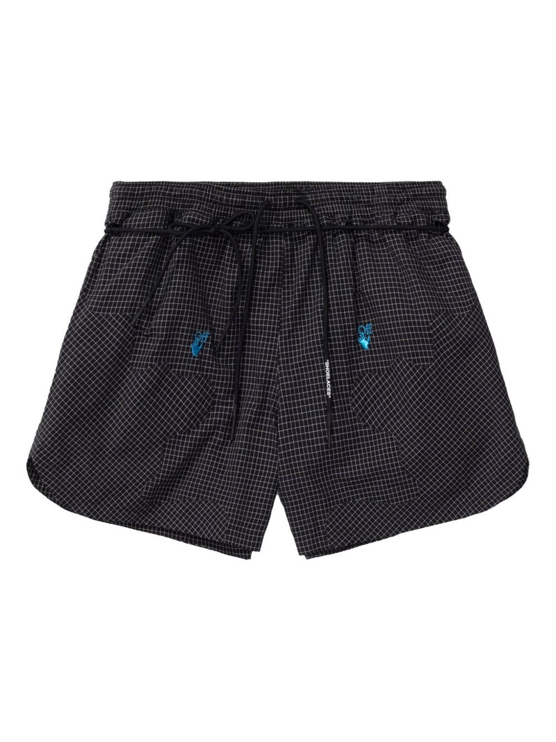 x Off-White grid-pattern woven shorts - 1