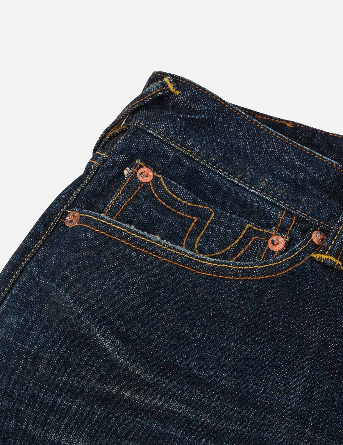 Multi-pocket Dark-toned Washed Slim Fit Jeans #2010 - 4