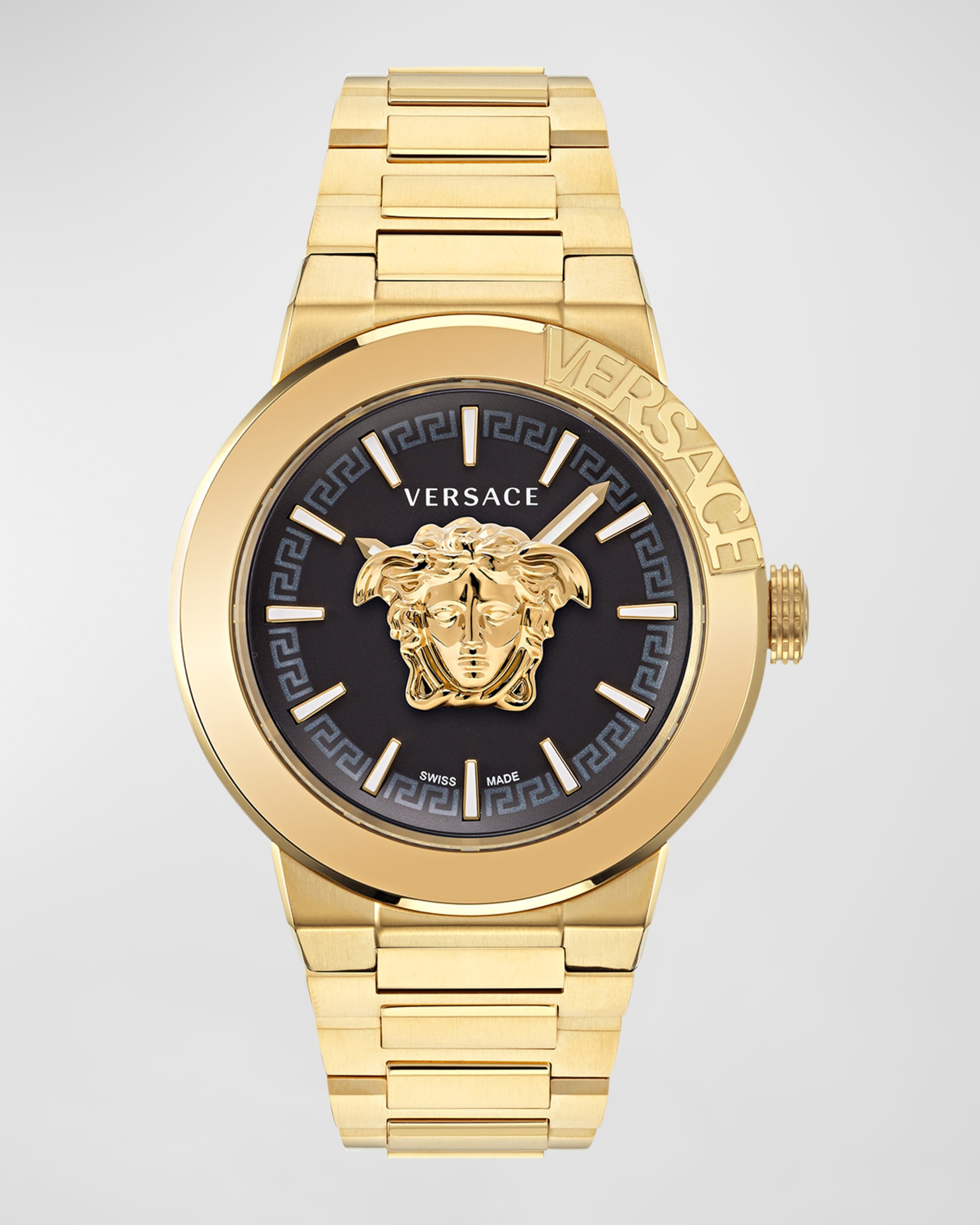 Men's Medusa Infinite IP Yellow Gold Bracelet Watch, 47mm - 1