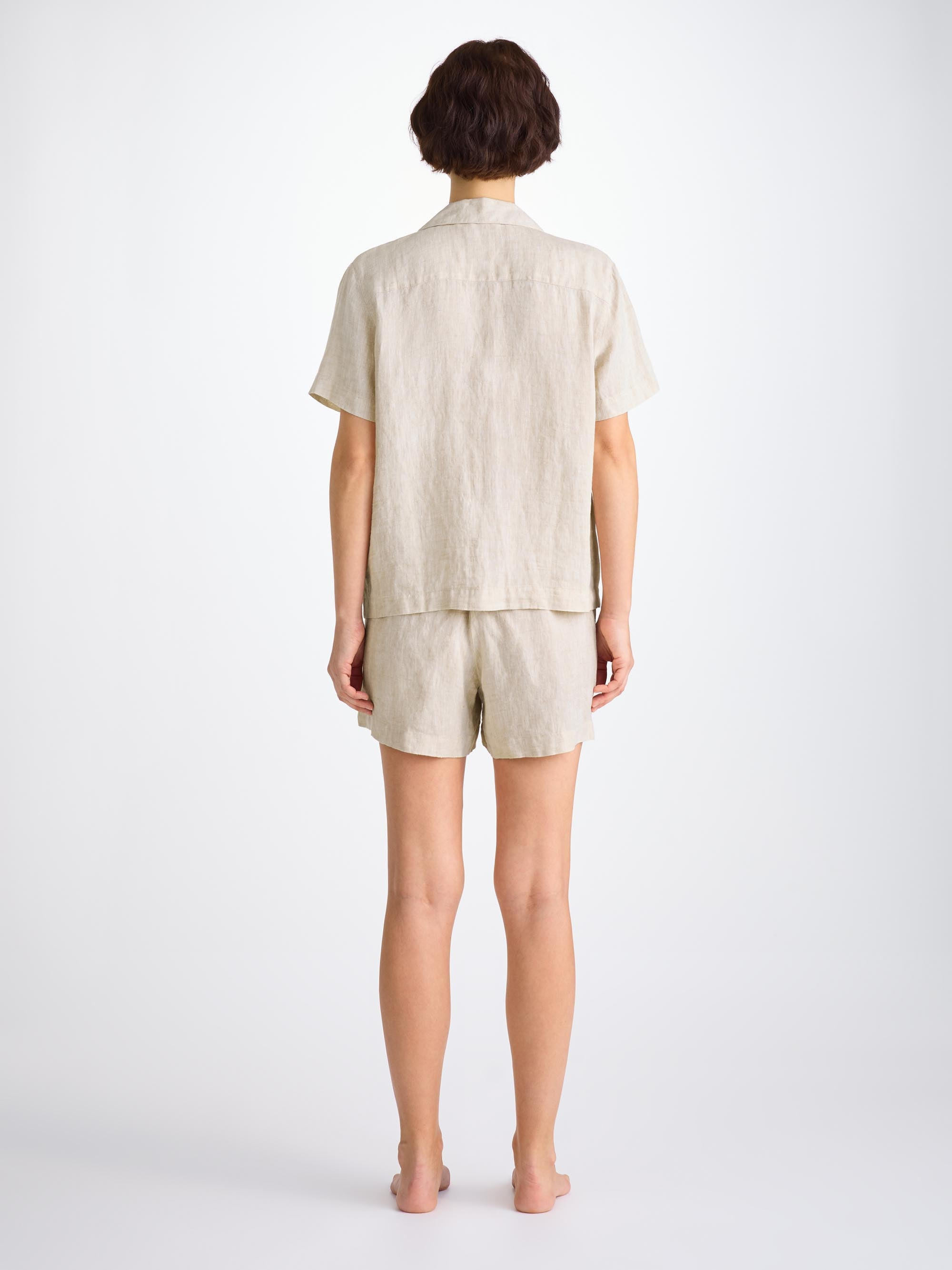 Women's Short Pajamas Sicily Linen Sand - 4