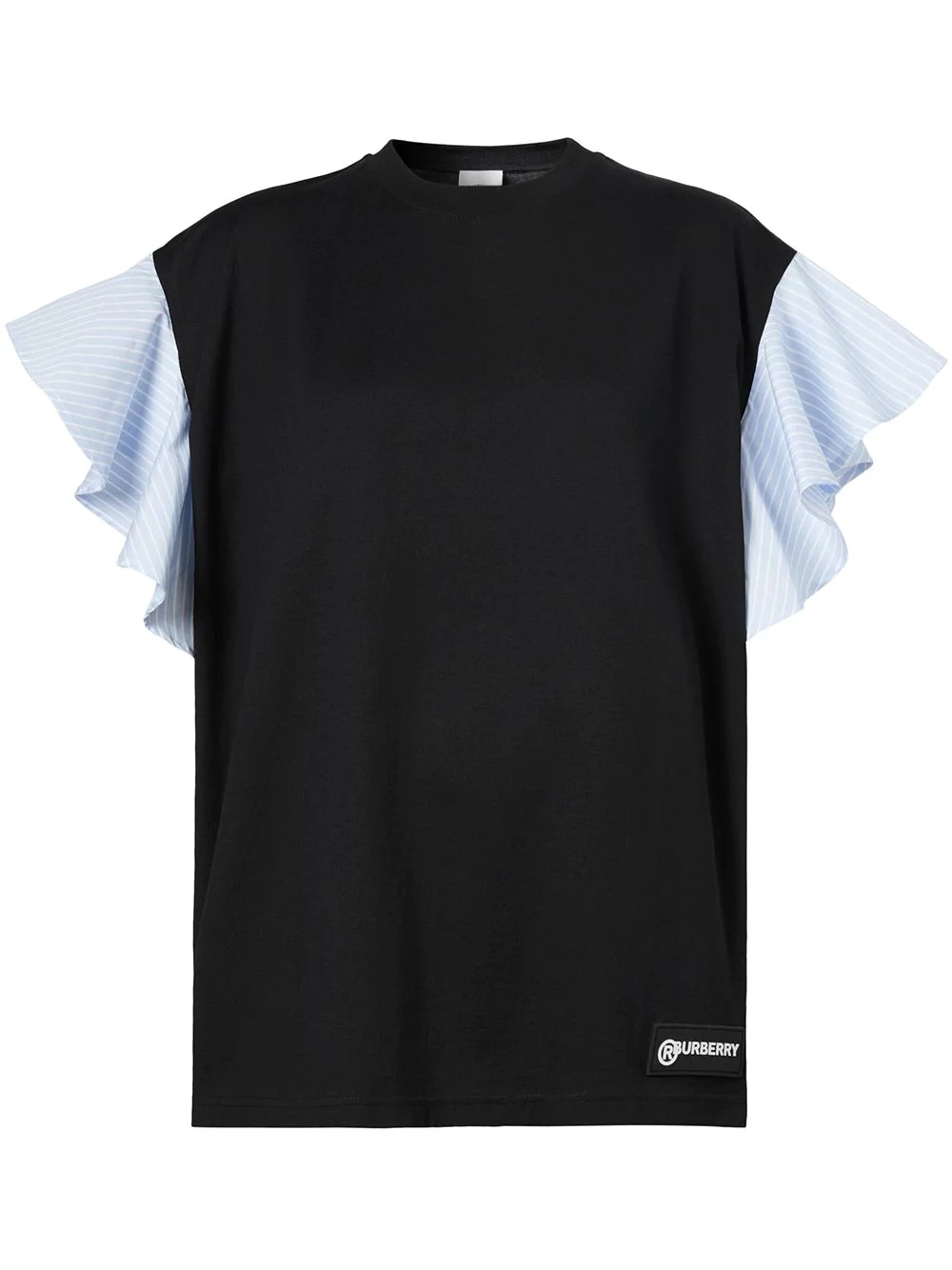 ruffle sleeve oversized T-shirt - 1