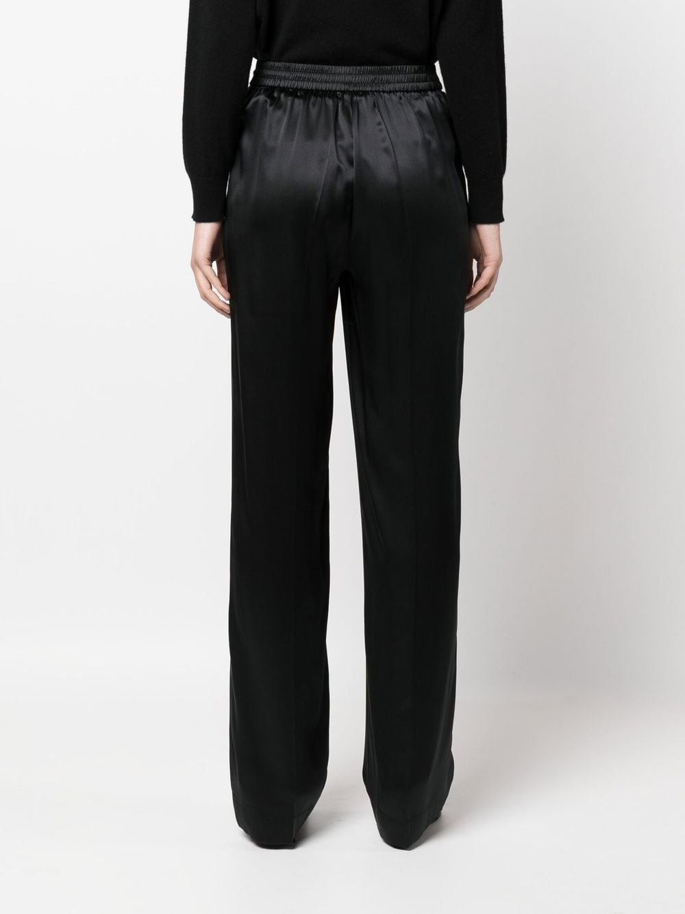 silk straight-leg trousers - 4