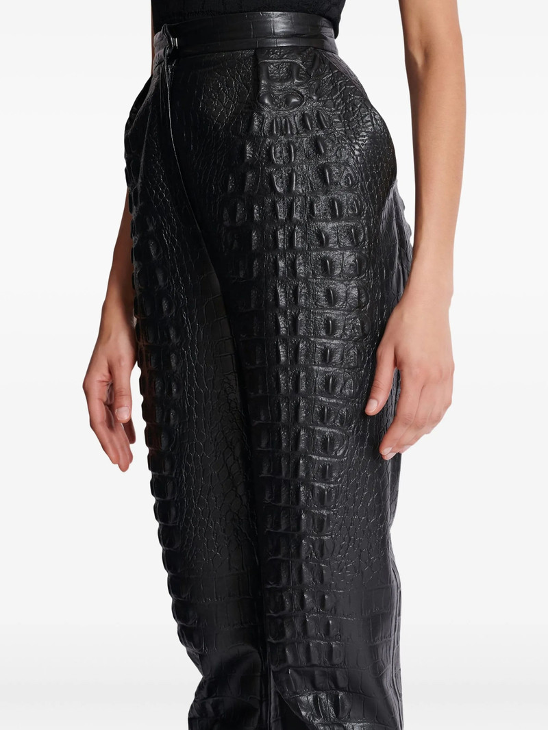 Balmain Balmain Crocodile-effect Embossed High-waisted Trousers outlook