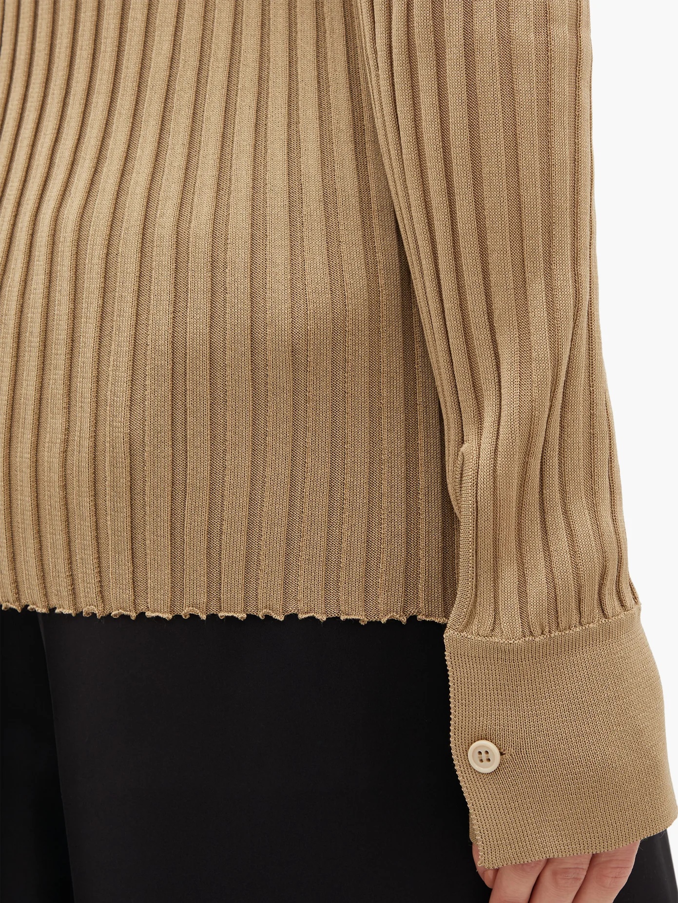 Ribbed-knit silk cardigan - 8