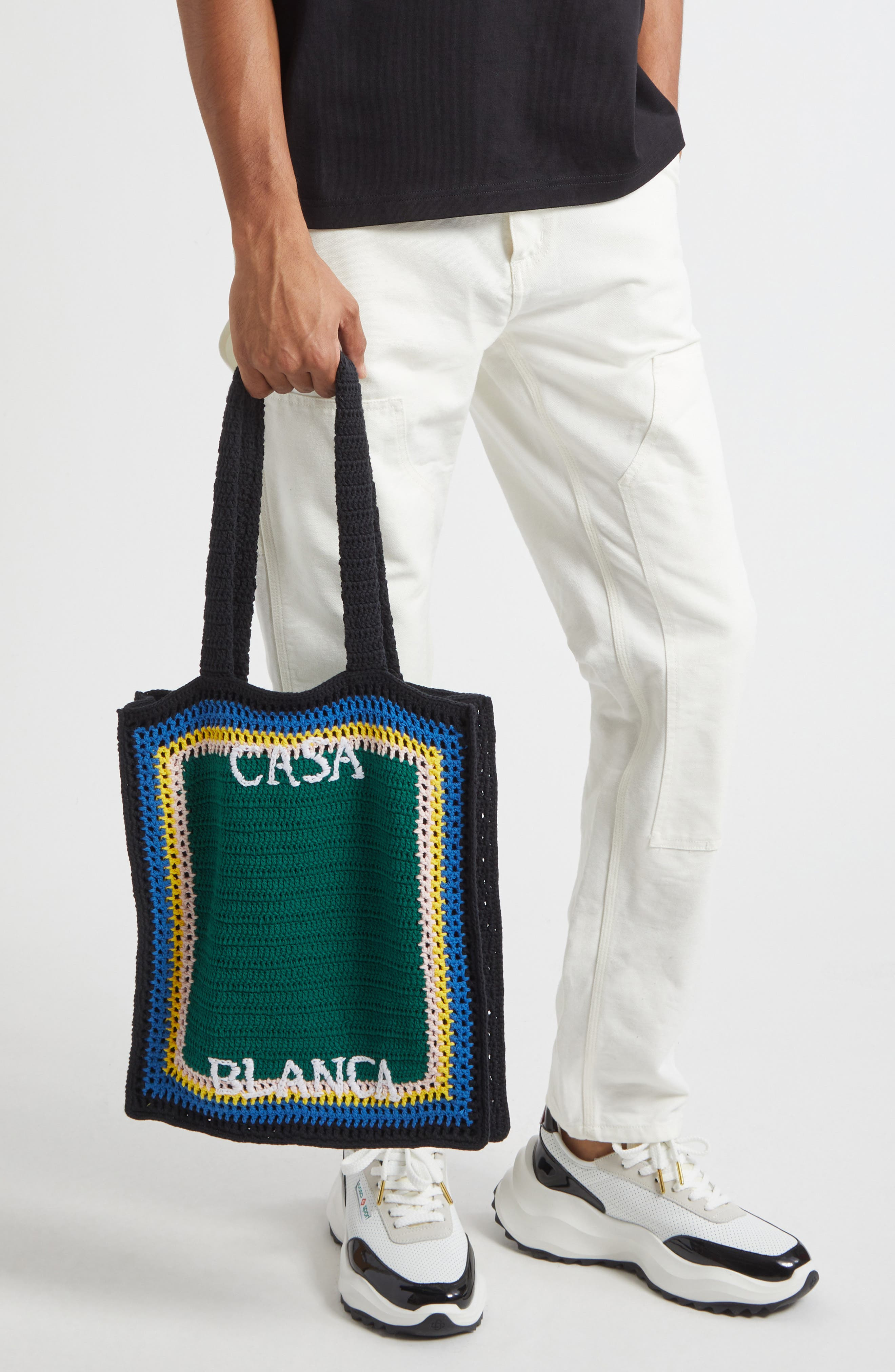 Casablanca Crochet Tennis Bag Tote in Green at Nordstrom - 3