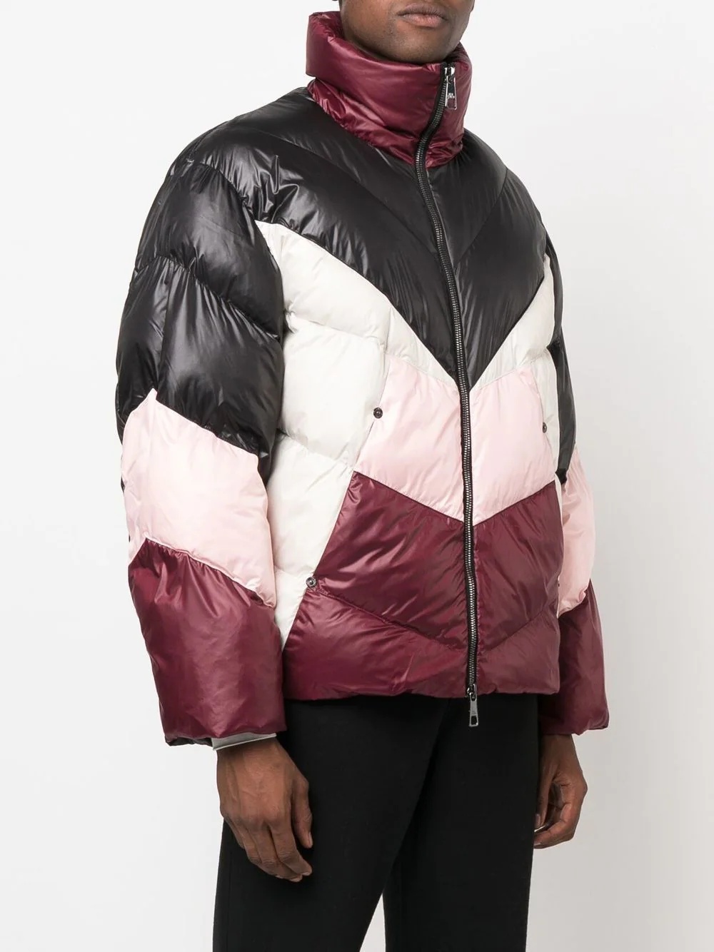 colour-block puffer jacket - 3