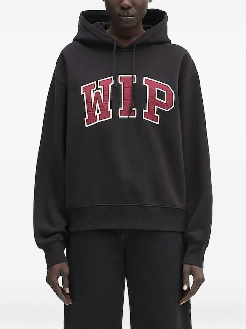 WIP logo-appliqué hoodie 1