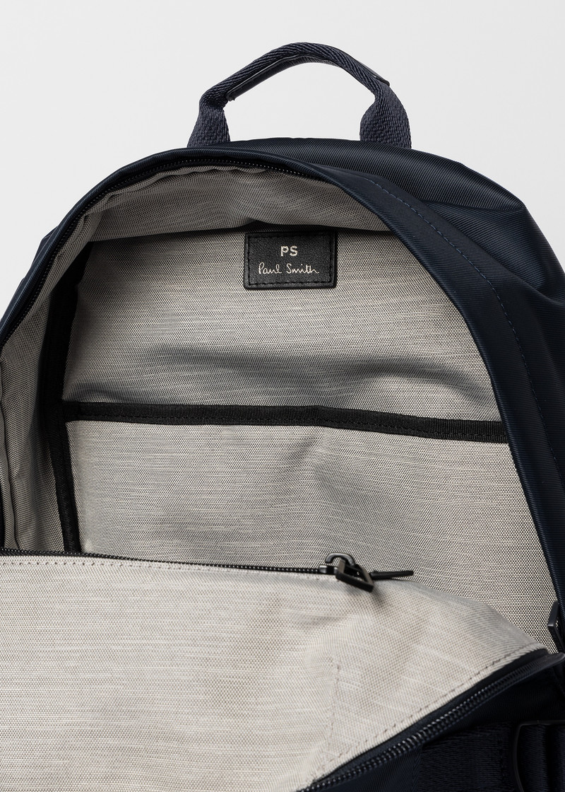 Navy 'Sports Stripe' Nylon Backpack 9