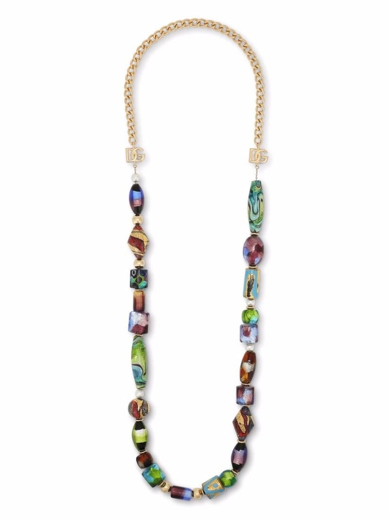 multi-glass bead necklace - 1