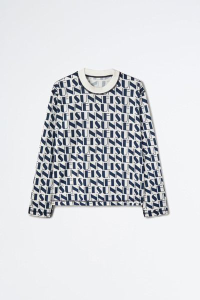 SUNNEI REVERSIBLE NAVY & WHITE LOGO LONG-SLEEVED T-SHIRT outlook