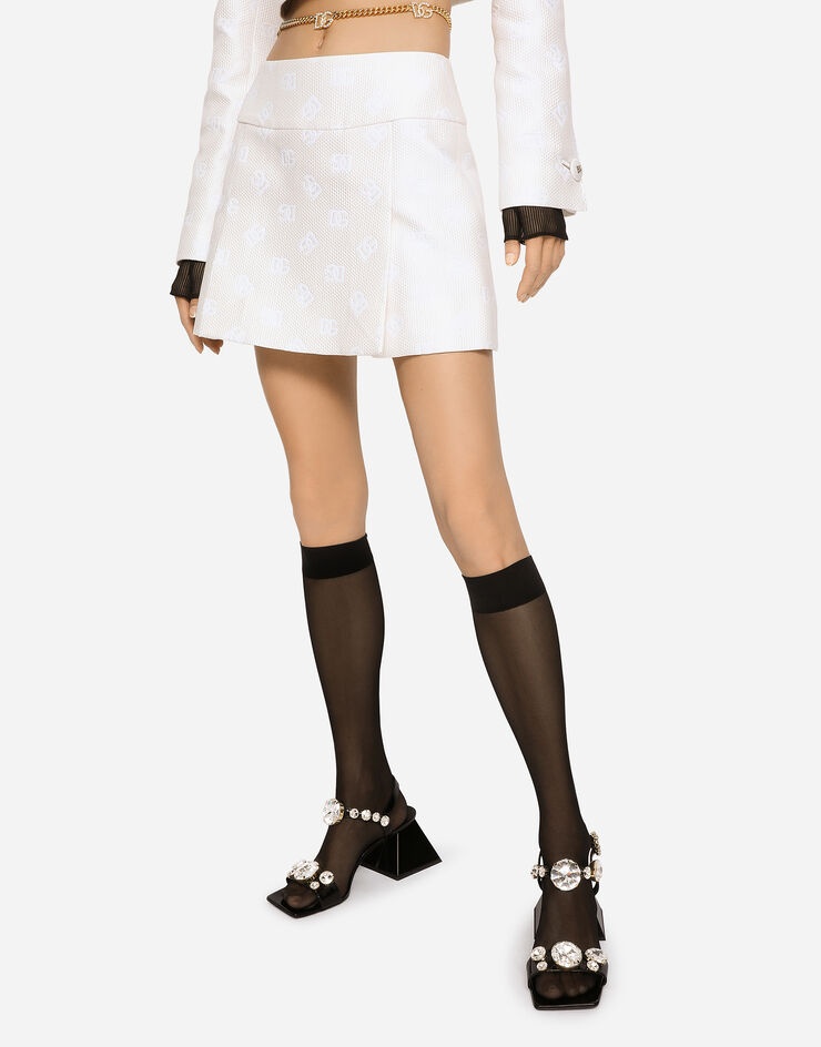 Jacquard miniskirt with all-over DG logo - 3